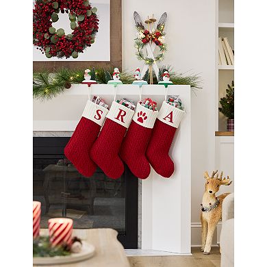 St. Nicholas Square Large Cable Knit Monogram Stocking