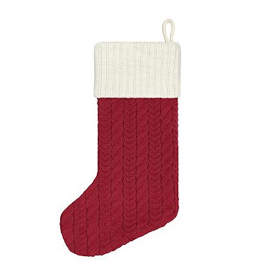 St. Nicholas Square Large Cable Knit Monogram Stocking