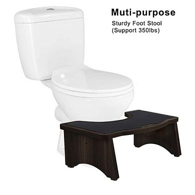 Sturdy Wooden Squatting Toilet Stool, Support Up To 350lb