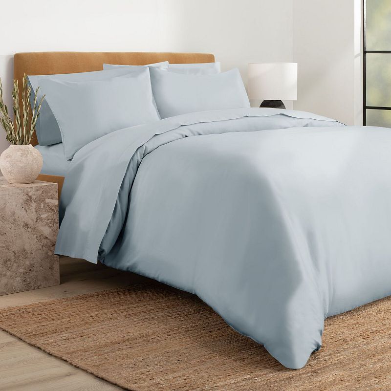 Nate Home by Nate Berkus Cotton Terry Bath Sheet Set, 2 Pk, Heron/Lt. Blue