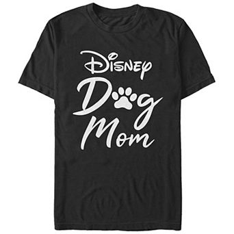Disney's Dog Mom Pawprint Script Juniors' Boyfriend Graphic Tee