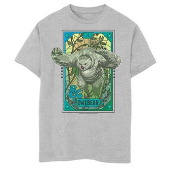 Boys 8-20 Dungeons & Dragons Owlbear Mosaic Tarot Card Tee