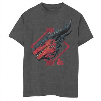 Boys 8-20 Dungeons & Dragons Stained Glass Dragon Face Tee
