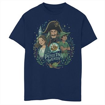 Boys 8-20 Disney Peter Pan & Wendy Group Of Peter Pan Wendy and Captain Hook Tee