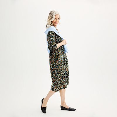 Women's Croft & Barrow® 3/4 Sleeve Smocked Midi Dress Women's Croft & Barrow® 3/4 Sleeve Smocked Midi Dress