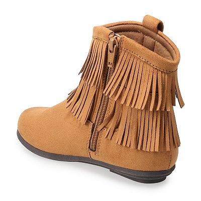 Girl fringe boots best sale