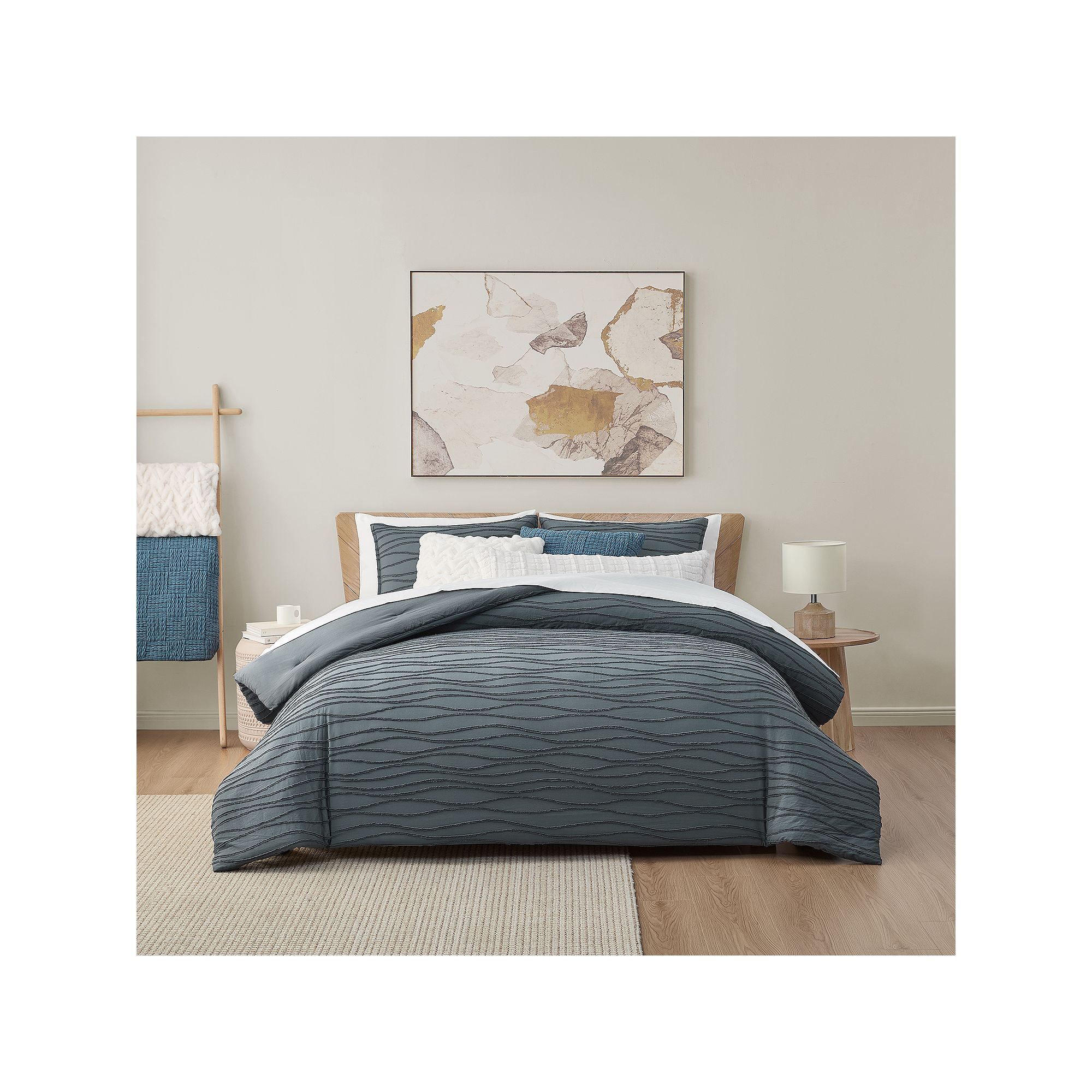 Koolaburra by UGG Koolawash Wavy Clip Jack Comforter Set with Shams, Turbul