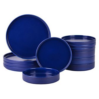 222 Fifth Kaden Blue 12 pc Dinnerware Set