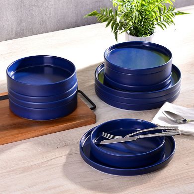 222 Fifth Kaden Blue 12-pc. Dinnerware Set