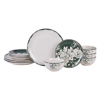 222 Fifth Brittany Sage 12 pc Dinnerware Set