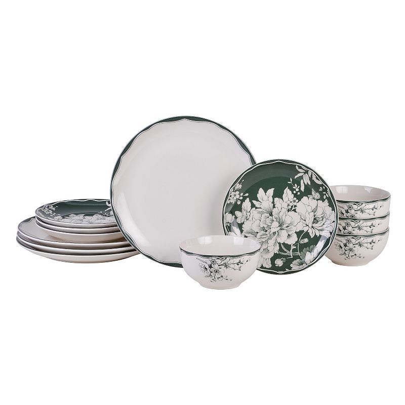 Sango Brittany Stoneware Dinnerware Set  12-piece  Sage Floral