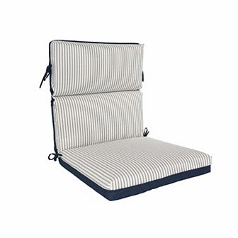 Home Fashions International O'Mini Ticking Stripe High-Back Seat Cushion