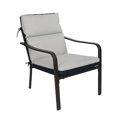 Home Fashions International O'Mini Ticking Stripe High-Back Seat Cushion