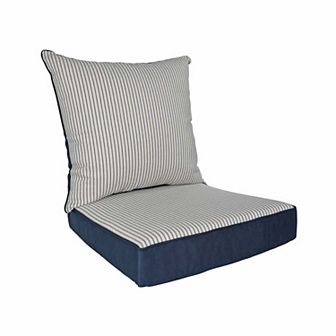 Home Fashions International O'Mini Ticking Stripe Deep Seat Cushion Set