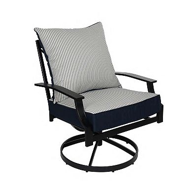 HFI O'Mini Ticking Stripe Deep Seat Cushion Set