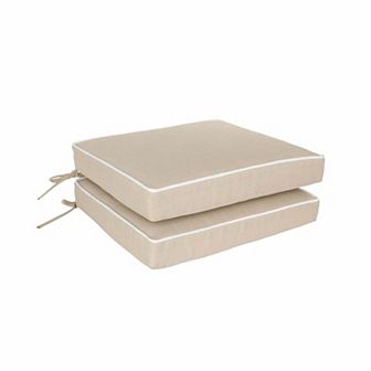 Home Fashions International O'Linen 2-pack Deluxe Seat Cushion Set
