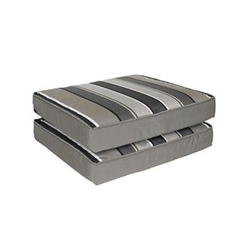 Home Fashions International O'Sundeck Stripe 2-pack Deluxe Seat Cushion Set