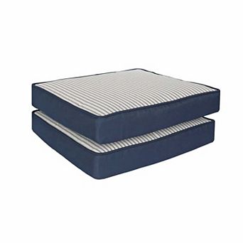Home Fashions International O'Mini Ticking Stripe 2-pack Deluxe Seat Cushion Set