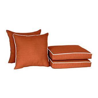 Home Fashions International O'Linen 4 pc Back Pillow & Seat Cushion Set