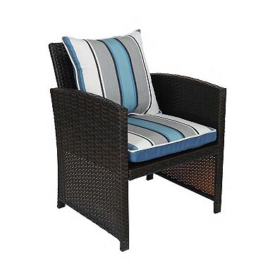 HFI O'Sundeck Stripe 4-piece Back Pillow & Seat Cushion Set