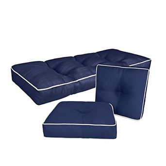 Home Fashions International O'Linen 3 pc Wicker Settee Cushion Set