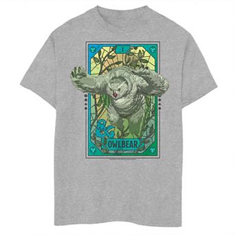 Boys 8-20 Dungeons & Dragons Owlbear Mosaic Tarot Card Tee