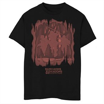 Boys 6-20 Dungeons & Dragons Paper Cut Heroes Poster Tee