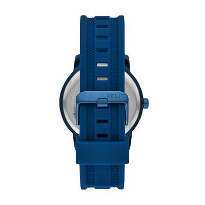 Relic by Fossil Men s Joel Blue Silicone 3 Hand Watch