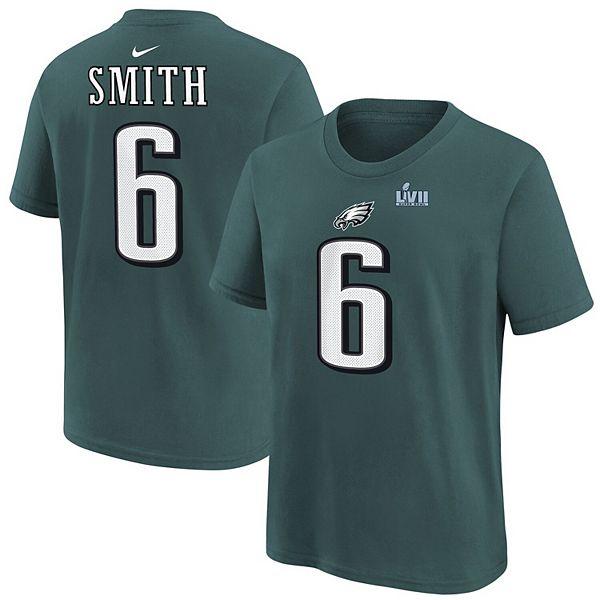 Youth Nike DeVonta Smith Midnight Green Philadelphia Eagles Super Bowl LVII  Name & Number T-Shirt