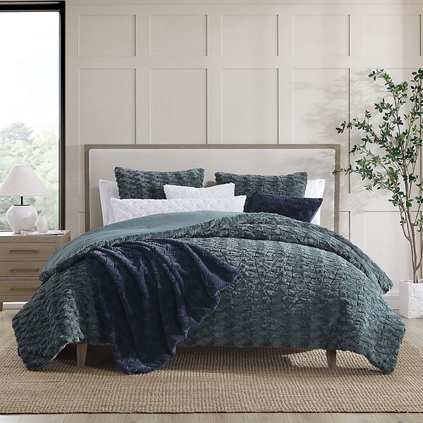 Pickford Blue King Comforter Set - Taupe, Blue & Cream - Levtex Home