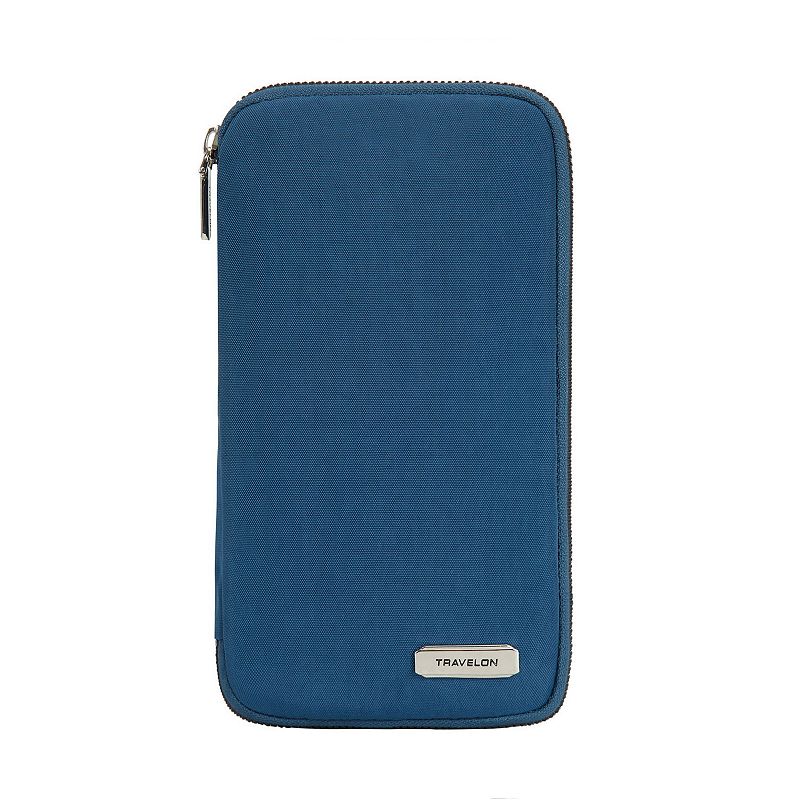 Travelon RFID-Blocking Family Passport Zip Wallet, Blue