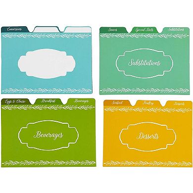 Recipe Card Dividers 4 x 6 Inches (Set of 24)