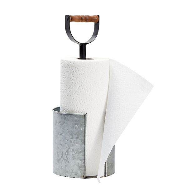 Kitchen Paper Towel Holder for Countertop with Wooden Handle
