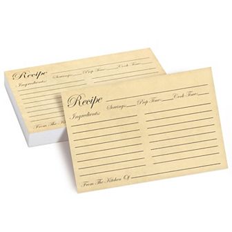 60-pack Of Juvale Recipe Cards Double Sided, Bulk Vintage Index Cards 4x6