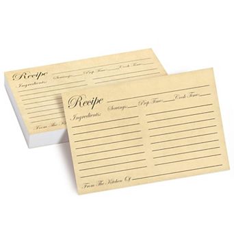 60-pack Of Juvale Recipe Cards Double Sided, Bulk Vintage Index Cards 4x6