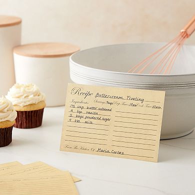 60-pack Of Juvale Recipe Cards Double Sided, Bulk Vintage Index Cards 4x6
