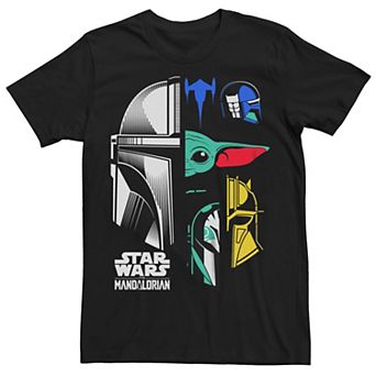 Men's Star Wars The Mandalorian Color Block Character Panels Tee