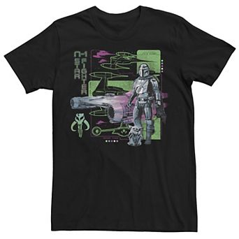 Men's Star Wars The Mandalorian Starfighter Front Top Blueprint Tee