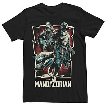 Men's Star Wars The Mandalorian Rockstar Characters Poster Tee