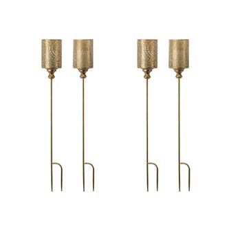 Melrose Metal Candle Holder Garden Stake 2 pc Set