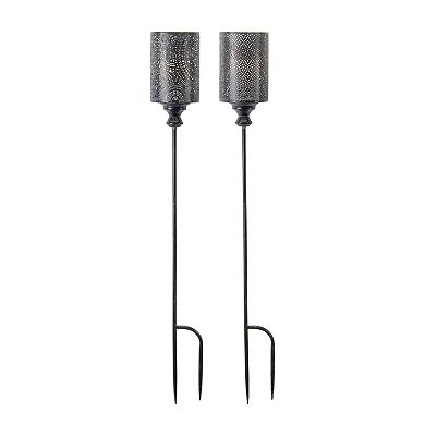 Melrose Metal Candle Holder Garden Stake 4-piece Set