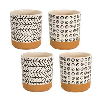Melrose Geometric Decorative Planter Table Decor 4 pc Set