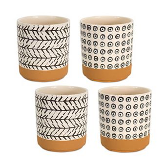 Melrose Geometric Decorative Planter Table Decor 4 pc Set