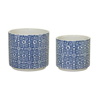 Melrose Intricate Pattern Planter Table Decor 2 pc Set