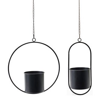 Melrose Modern Ring Hanging Planter Wall Decor 2 pc Set