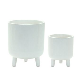 Melrose White Planter Table Decor 2 pc Set