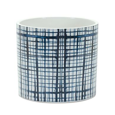 Melrose Crosshatch Plaid Planter Table Decor 2-piece Set