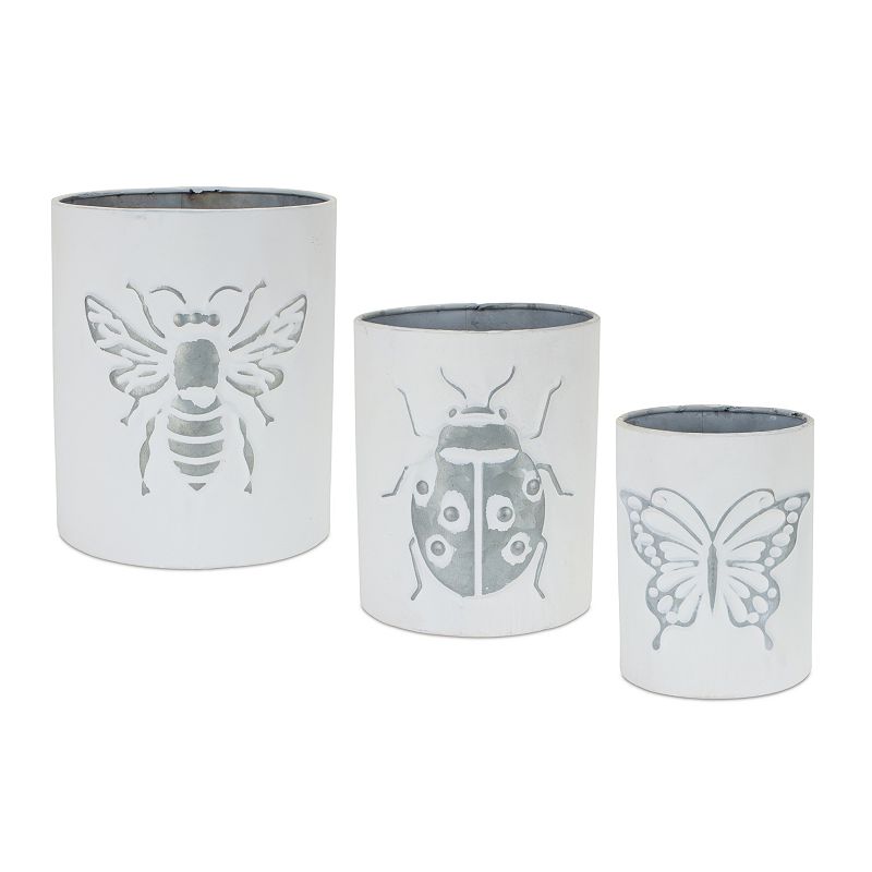 UPC 746427855761 product image for Melrose Insect Planter Table Decor 3-piece Set, Beige Gray | upcitemdb.com