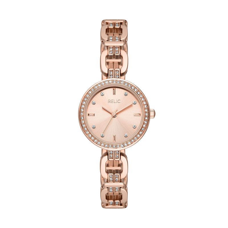 Relic By Fossil Women's Cora Rose Gold Tone Link Watch - ZR34650, Size: Small