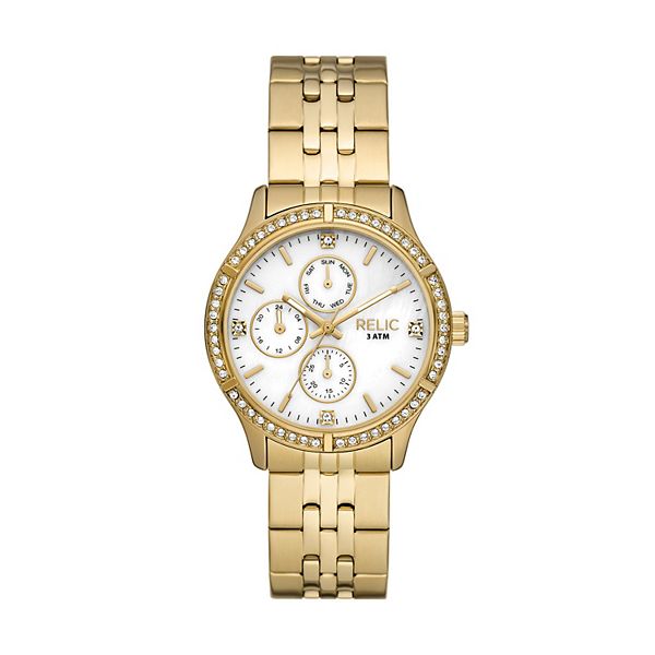 Relic By Fossil Women s Maeve Gold Tone Link Watch ZR16013